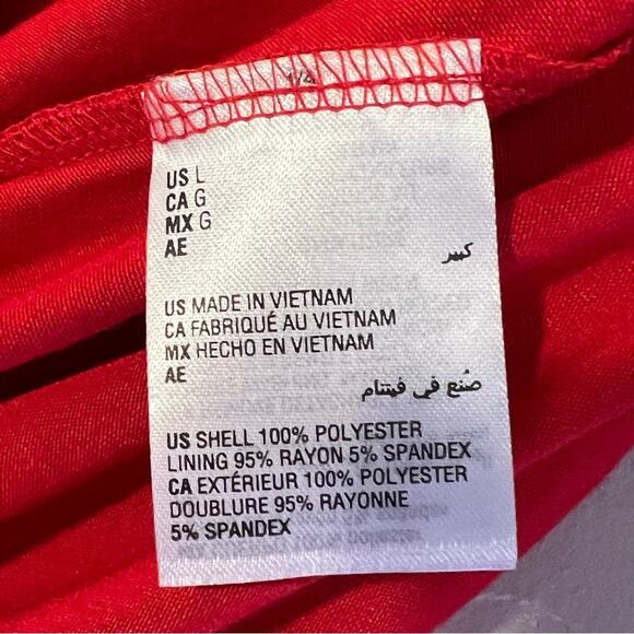 JM Collection Women's Solid Tiered Chiffon Blouse Top, Red, Size Large - Picture 15 of 15